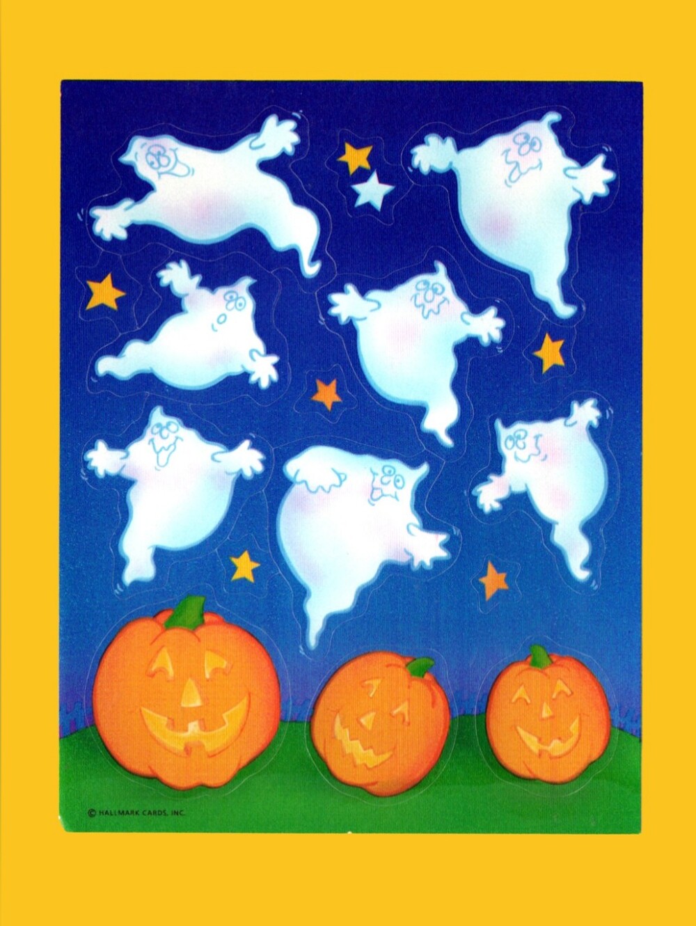 Hallmark Vintage Halloween Ghosts and Jack-o'-Lanterns Sticker Sheet